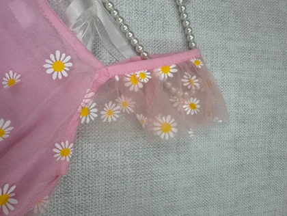 پیراهن دخترانه بنددار بابونه