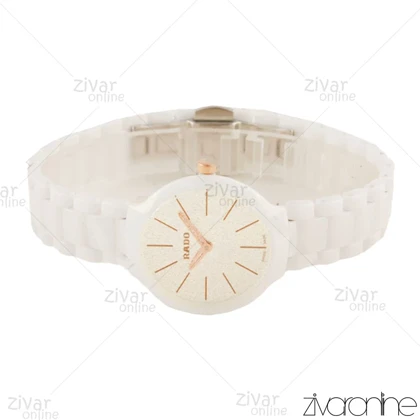ساعت رادو زنانه سرامیکی سفید ایندکس خطی 105644