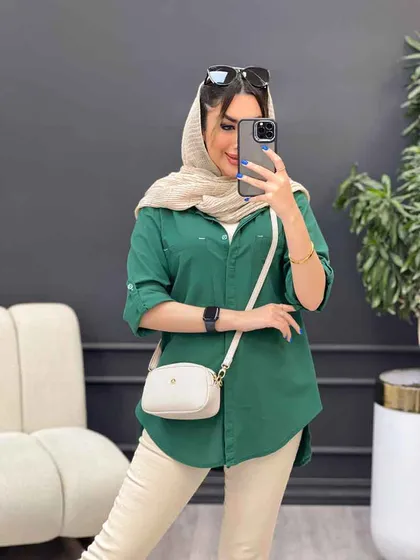 مانتو لینن رنگی بغل پنج دکمه