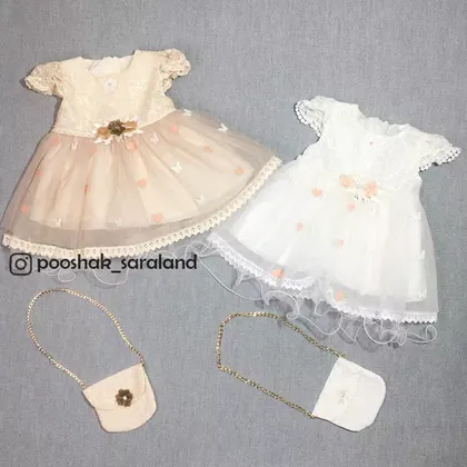 سارافون مجلسی نوزاد دخترانه گل‌دار