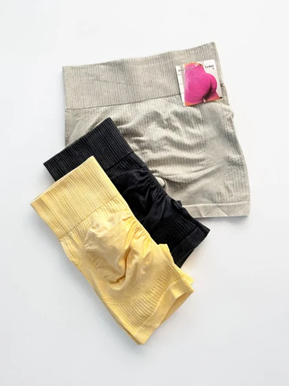 شورتک ورزشی سیملس پشت چروک سنگ شور