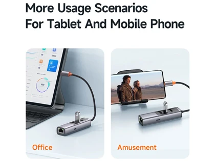 هاب تایپ‌سی با 5 پورت مک‌دودو MCDODO USB-C USB3.0x3+PD100WxRJ45 HU-111