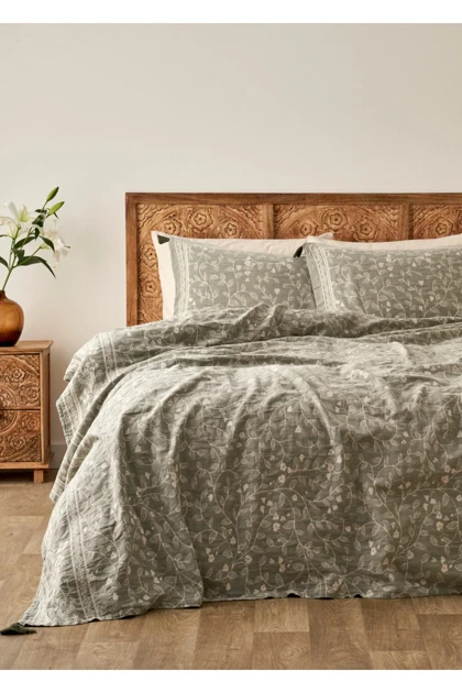 روتختی دو نفره Bella Maison مدل Viora پنبه‌ای - خاکی