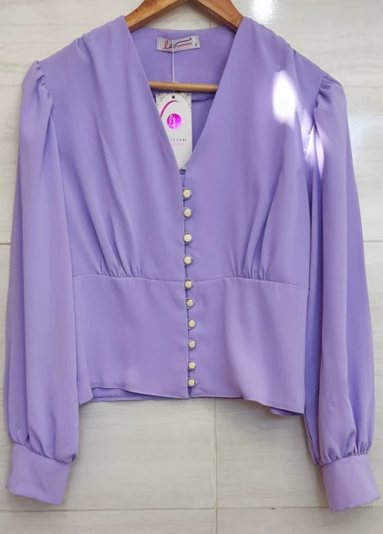 شومیز کراپ پر دکمه