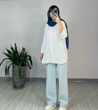 شلوار کتان نیم بگ