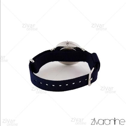 ساعت دنیل ولینگتون زنانه قاب سیلور صفحه سفید بند برزنت سرمه ای 104979