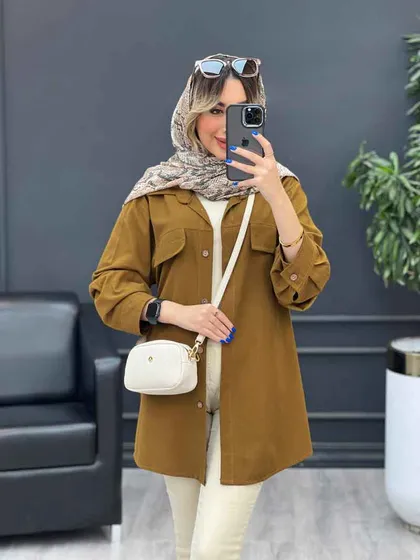 مانتو بغل زیپ جیب نما