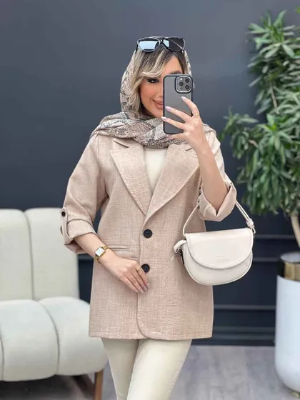 مانتو جیب نما دو دکمه
