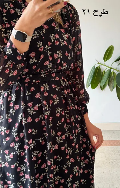 پیراهن حریر سرمه سری 18