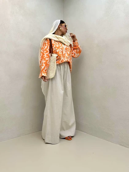 شومیز دو رنگ طرحدار