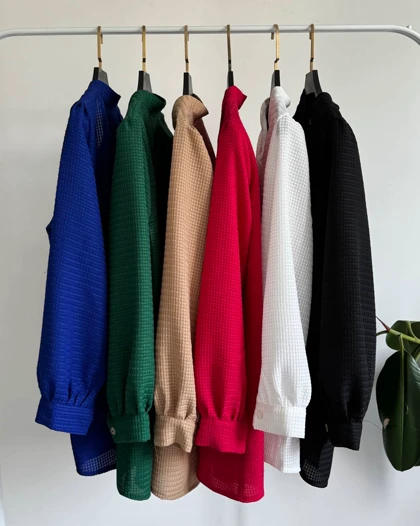 شومیز مانتویی بیسکوییتی