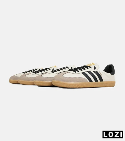 کفش کتانی مردانه زنانه کرم مشکی مدل 7300 ADIDAS Samba