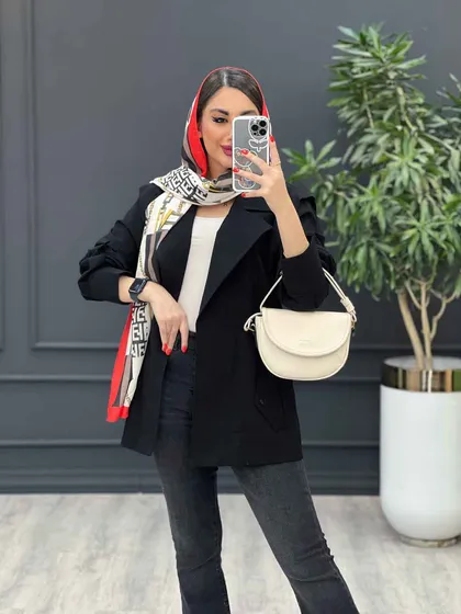 مانتو سرشانه ژیله دار پشت پاگن