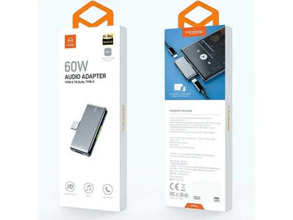 مبدل 1 پورت تایپ‌سی به 2 پورت تایپ‌سی مک دودو MCDODO CA-7670 Type-C to dual Type-C Converter