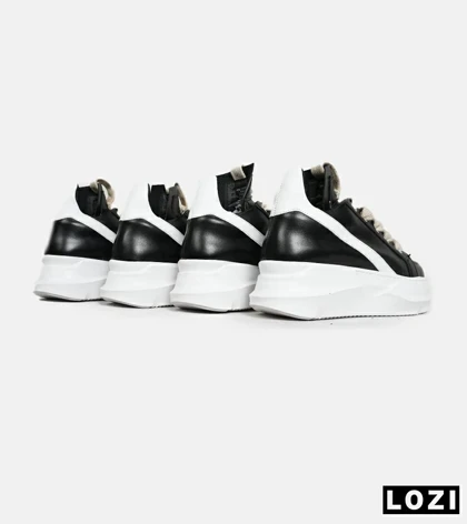 کفش کتانی مردانه مشکی سفید Rick Owens