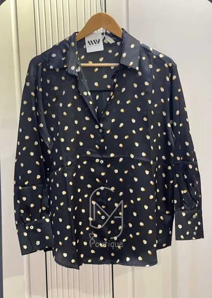 شومیز ساتن طرح بلوط