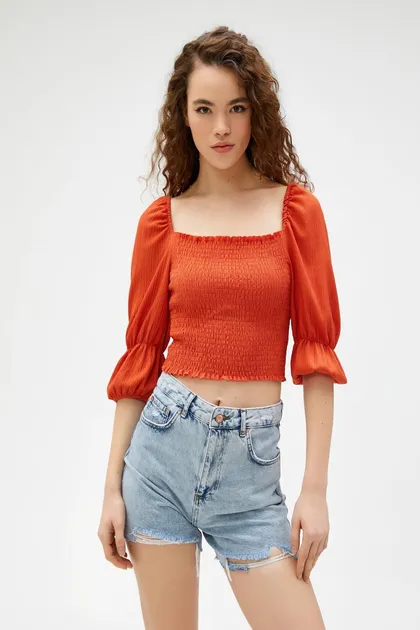 تیشرت نارنجی زنانه 3SAL10531IK