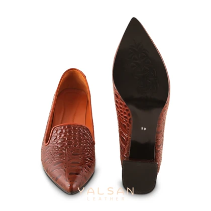 کفش پاشنه‌دار زنانه چرم یلسان مدل دونا کد 646-GAN