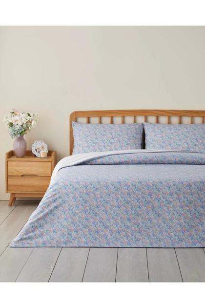 سرویس روتختی دو نفره پنبه‌ای English Home مدل Bloss Mist - یاسی