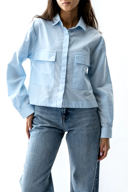 شومیز کراپ آستین بلند زنانه