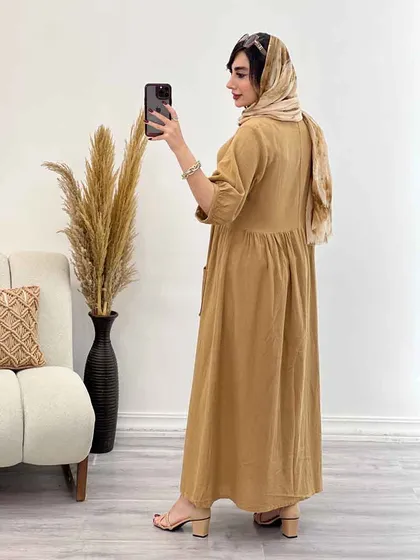 پیراهن جلو دکمه دو جیب