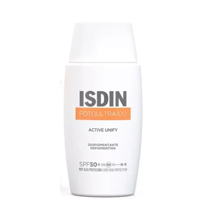 فلوئید ضد آفتاب روشن‌کننده ایزدین Isdin مدل Active Unify SPF 50 حجم 50 میلی‌لیتر مناسب انواع پوست