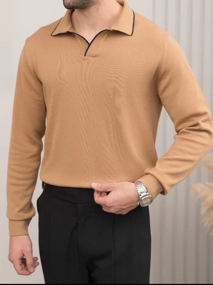 بافت یقه شکاری نسکافه ای sh403