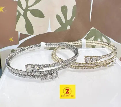 دستبند جواهری نگین‌دار مجلسی زنانه