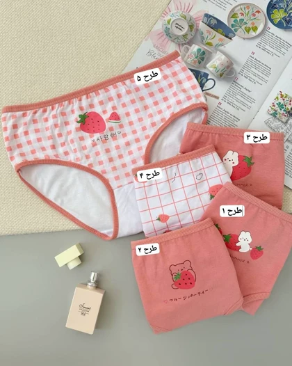 شورت نخ پنبه توت فرنگی 2 کد 4901