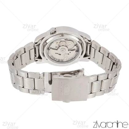 ساعت سیکو 5 اصل مردانه نقره ای صفحه مشکی اتوماتیک 104176