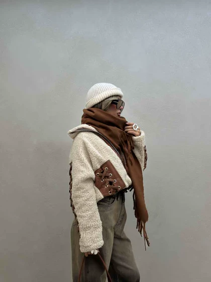 سویشرت تدی ضربدری