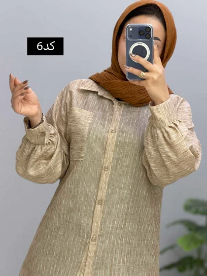 شومیز مانتویی لینن رافی کد 81821