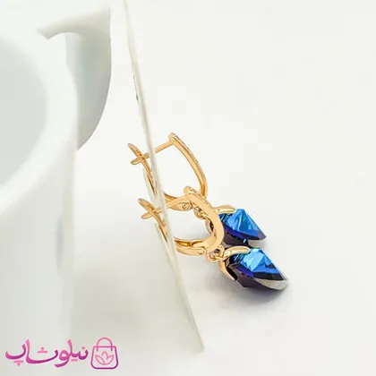 گوشواره دخترانه ژوپینگ سواروسکی با قلب آبی
