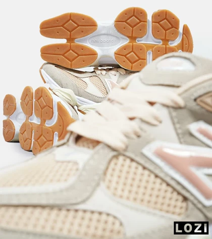 کفش کتانی زنانه طوسی گلبهی NEW BALANCE 9060 مدل 4668