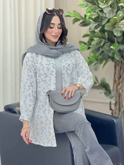 مانتو طرح بابونه آستین پیله
