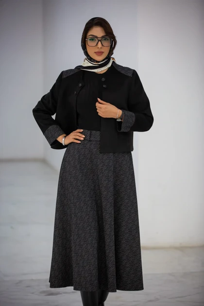 ست کت و دامن کشمیر ترکیبی