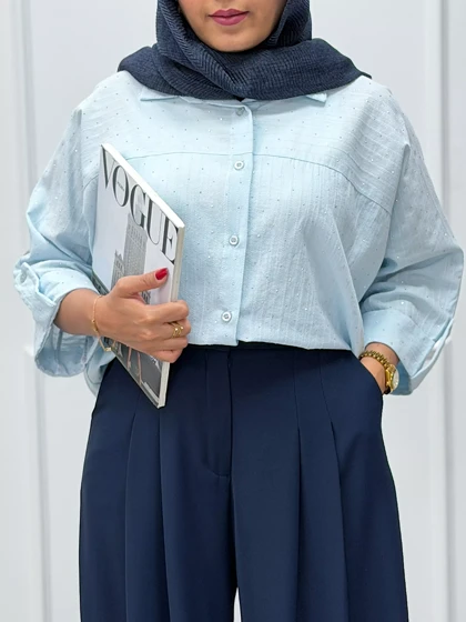 شومیز نگینی پاستلی