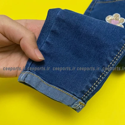 شلوارجین دخترانه بچه گانه طرح گل