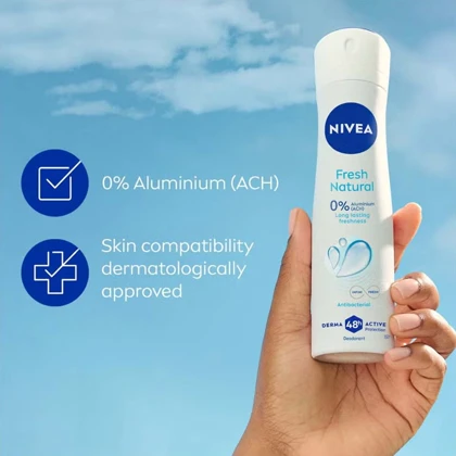 اسپری ضد تعریق زنانه نیوآ NIVEA مدل Fresh Natural محافظت 48 ساعته 150ml