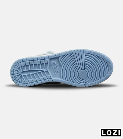 کفش کتانی ساق‌دار زنانه سفید آبی صورتی نایک NIKE jordan 1 مدل 8329