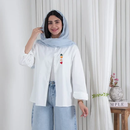 شومیز سفید گلدوزی