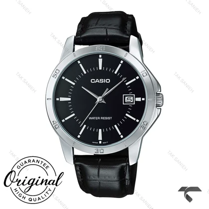 ساعت کلاسیک مردانه کاسیو MTP-V004L-1AU بند چرم مشکی Casio-10403-G