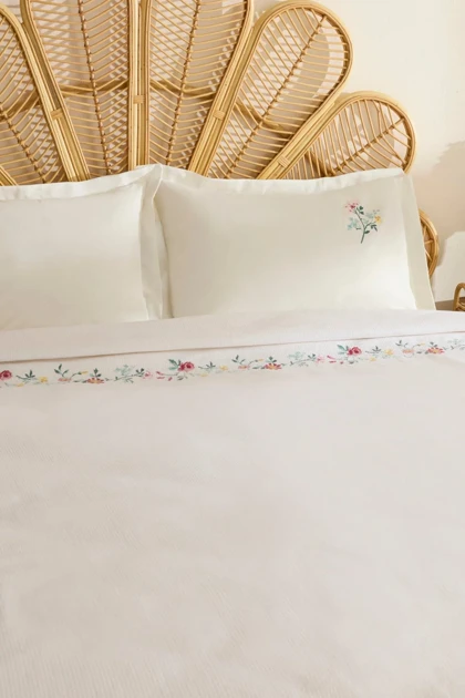 ست روتختی پیکه دو نفره Karaca Home مدل Liana پنبه - سفید