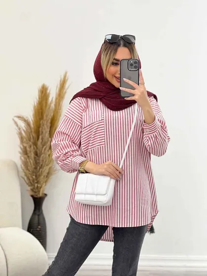 مانتو شومیزی راه راه