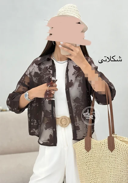 شومیز شیشه ای گل‌دار