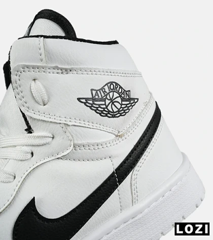 کفش کتانی ساق‌دار مردانه و زنانه سفید مشکی NIKE jordan 1 مدل 7581