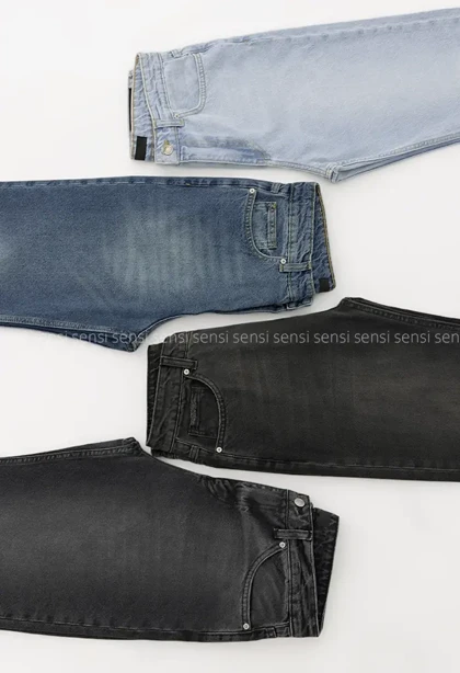 شلوار جین نیم بگ استریت کد1004727