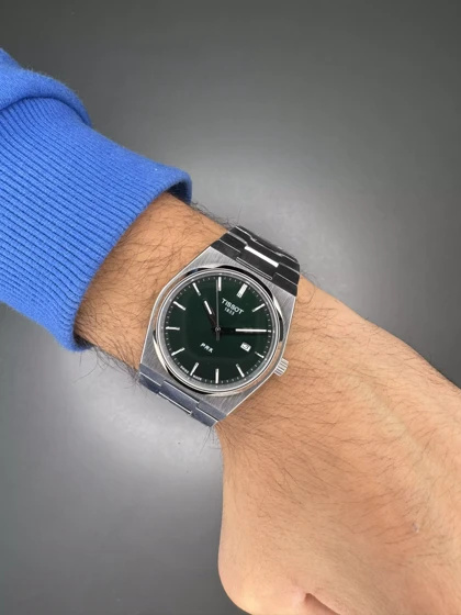 ساعت مچی تیسو پیاریکس بند سیلور صفحه سبز مهندسی Tissot PRX