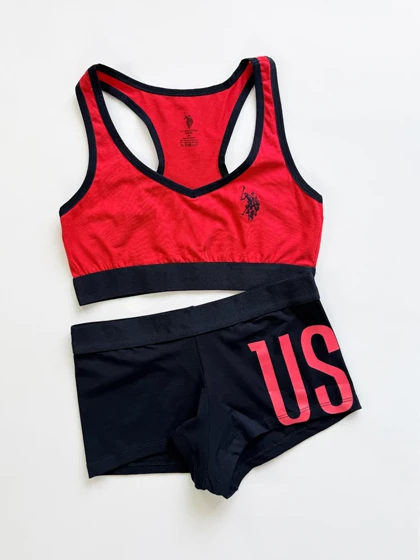 ست نیم‌تنه بدون کاپ و شورت نیم پا پولو U.S Polo Assn