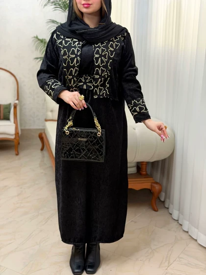 پیراهن مخمل نیلا 3587